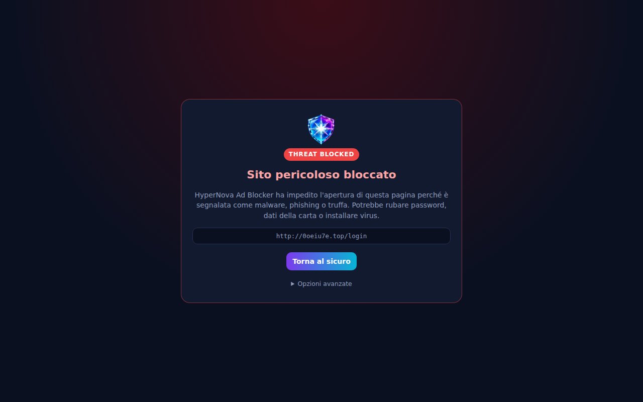 Sito pericoloso bloccato